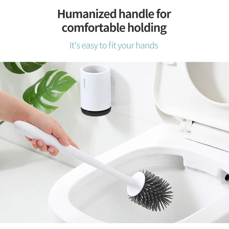 

Toilet Brush Rubber Head Holder TPR Cleaning Brush For Toilet Wall Hanging Household Floor Cleaning Bathroom Accessories