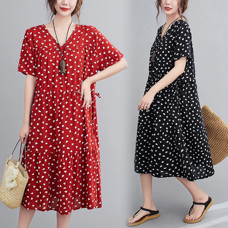 

Женское пляжное платье с цветочным принтом, свободное Повседневное платье с коротким рукавом и V-образным вырезом, лето 2021