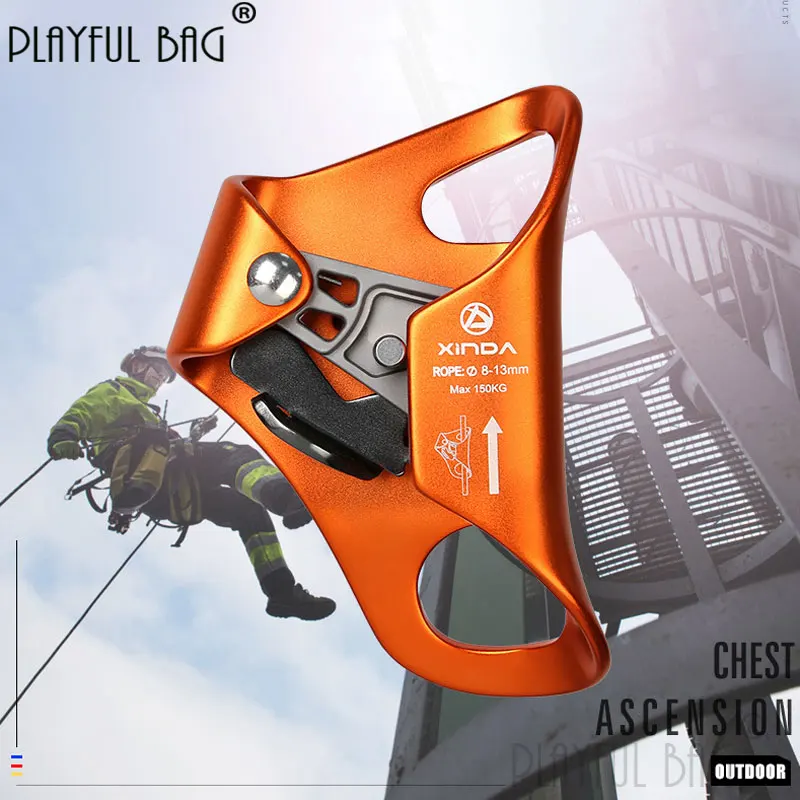 Игривая сумка, нагрудный подъемник для улицы, устройство для скалолазания и альпинизма, блокировка падения, металлическое спортивное оборудование для скалолазания ZL165