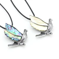 fashion mens womens necklaces natural shell hummingbird shape alloy pendant necklace for banquet party charms jewelry gifts