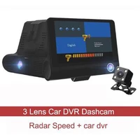3 in 1 car radar detector dvr camera 4 inch built in gps speed anti radar 3 lens full hd 1296p 170 degree video recorder 1080p