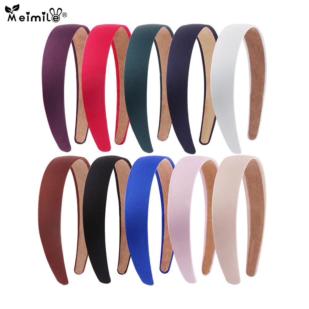 

3cm Solid color dot stripe printing headbands for girls elastic hair bands for baby hair accessories headwear handmade purple