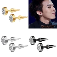 1 pair punk style stainless steel 3 colors stud earrings men women ear jewelry rock gothic unisex piercing earring wholesale