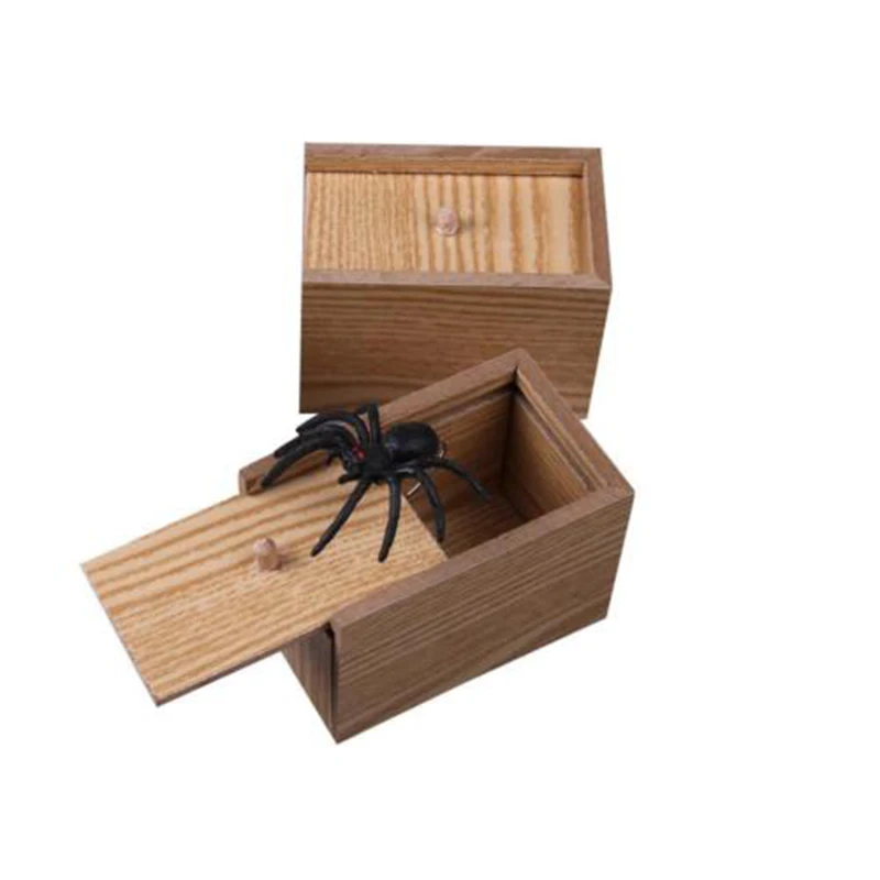 

Funny Wooden Scare Box Scary Spider In The Case Boxes Case Joke Tricks Play Gift