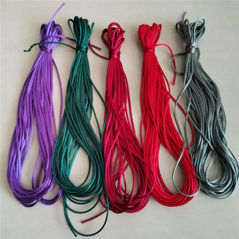 

2mm X 20meters Old Gold Color Rattail Satin Cord Chinese Knot Braided String Jewelry Findings Beading Rope R563
