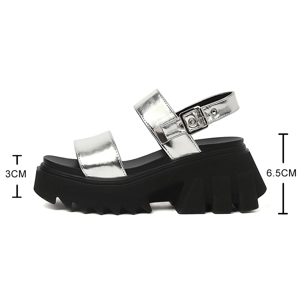 

Platform Casual Sandals Women Gladiator Summer Shoes 2021 New Brand Designer Woman Wedges High Heels Ladies Silver Sandal 35-43