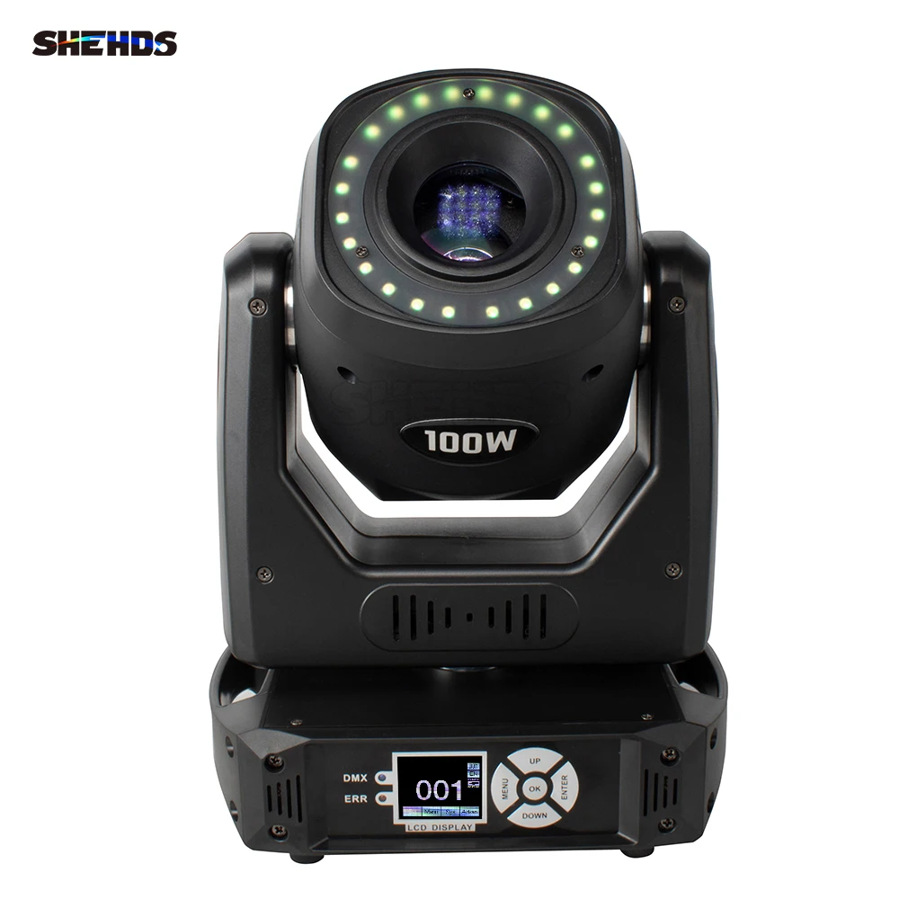 Дешево Светодиодный прожектор с движущейся головкой Gobo 100 Вт, 6-лицевая призма с кругом DMX512, освесветильник для диджея, сценического эффекта, вечери...