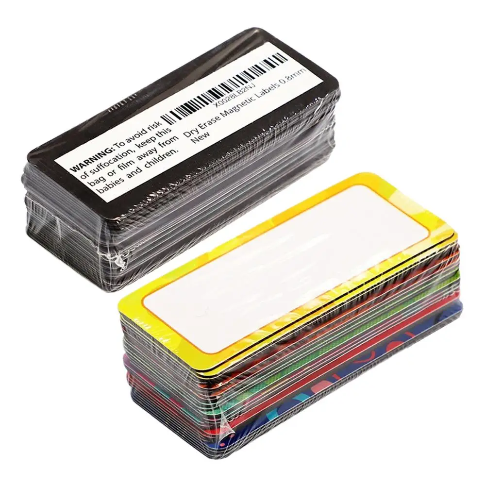 40 шт. магнитные сухие стираемые этикетки 80x30 мм именные таблички записываемые