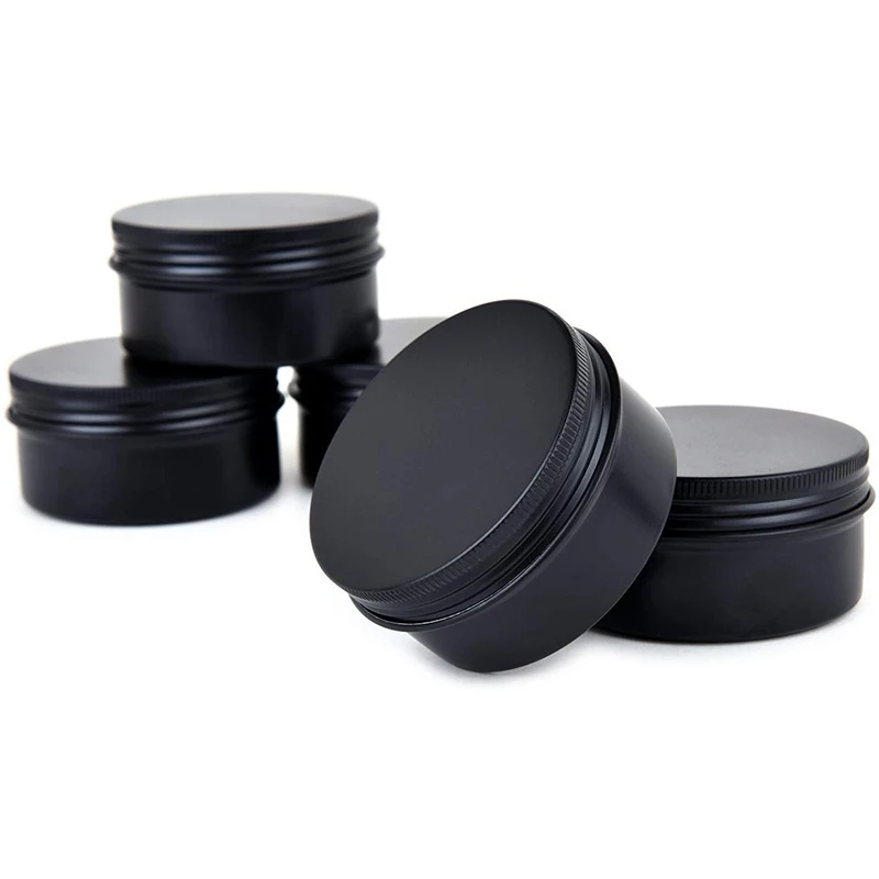 5 унций 12 упаковок черные круглые алюминиевые консервные банки с резьбой верхние