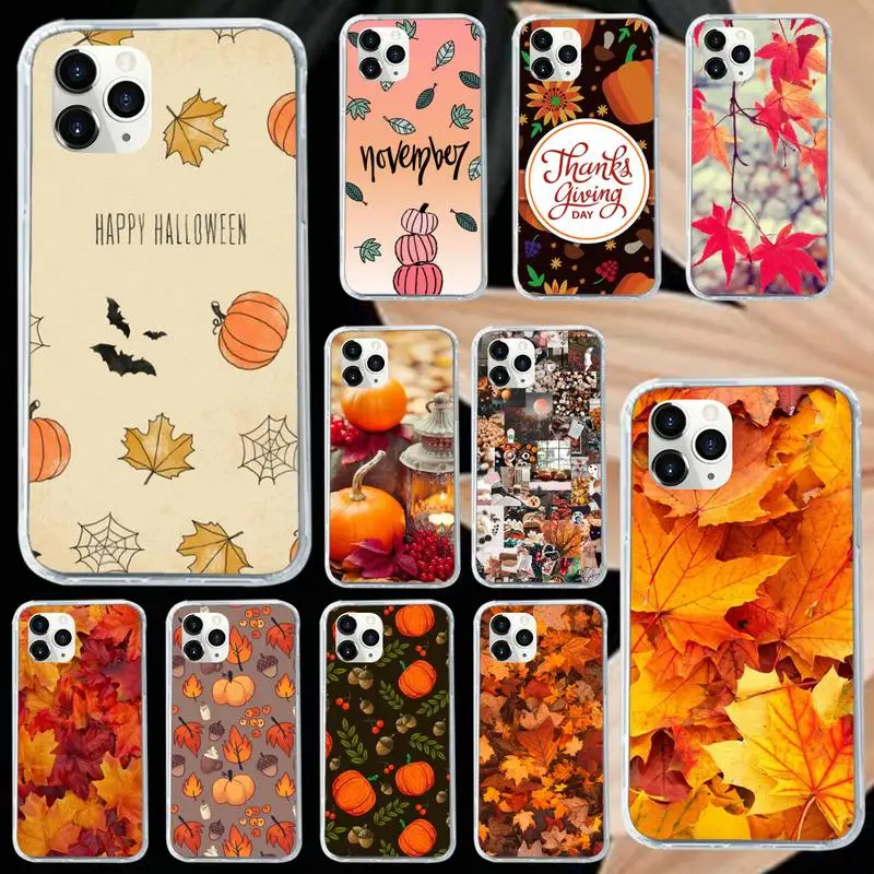 

Autumn leaves orange Phone Case Transparent soft For iphone 5 5s 5c se 6 6s 7 8 11 12 plus mini x xs xr pro max