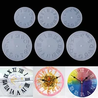 the new hot selling crystal epoxy mirror roman arabic numerals size clocks and watches silicone mold jewelry accessories pendant