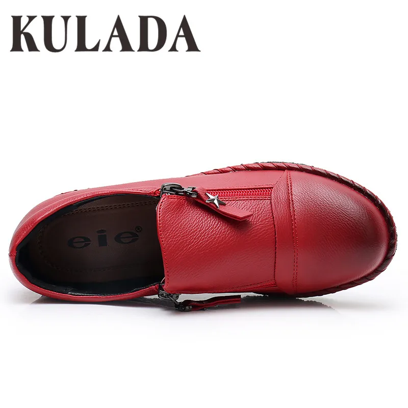 Женские повседневные ботинки KULADA удобная двухсторонняя обувь на платформе