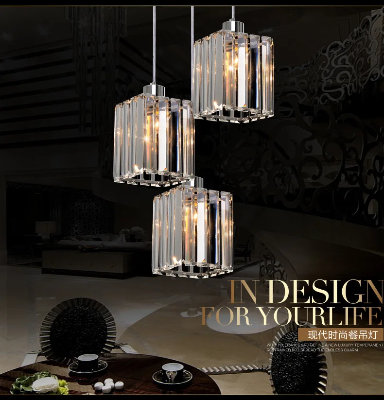 

Modern K9 Crystal Pendant Lamps Led Chandelier Hanging Light for Dinning Room Colgante E27 Light Fixtures Home Deco Lustres