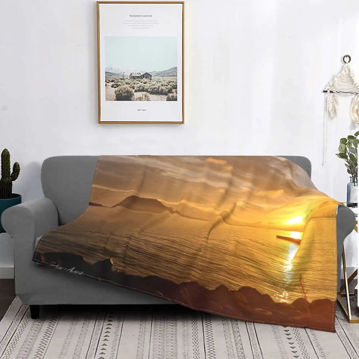 

SUNRISE-Manta mágica a cuadros para cama, manta con capucha de felpa de Anime, alfombra de oración Islámica