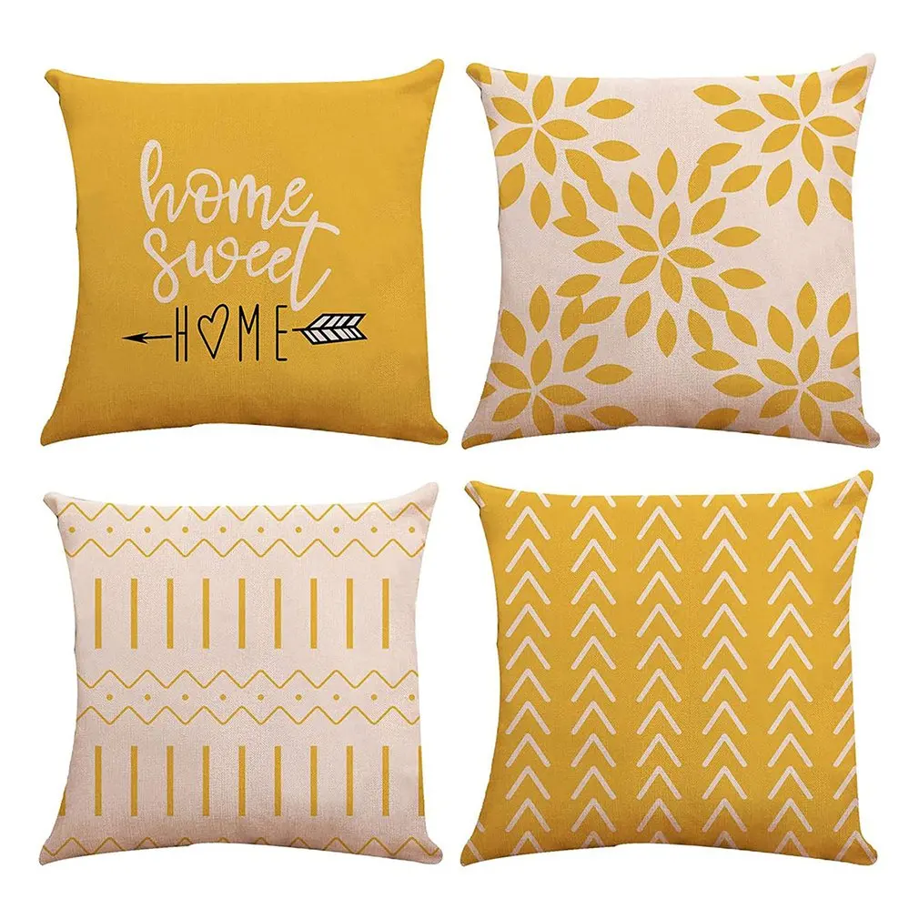 

Кожаная бархатная наволочка, Современная наволочка из четырех предметов для домашнего кресла, дивана, льняная Подушка, односторонняя Двуст...