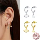 WOSTU 925 стерлингового серебра асимметричные серьги-гвоздики с треугольниками золотые серьги, модное ювелирное изделие, подарок CQE1188