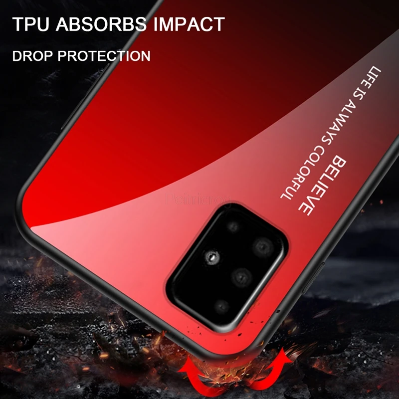 Gradient Tempered Glass Case For Samsung Galaxy A50 A70 A80 A10 A20 A30 M10 A20E A7 A8 A9 A6 A5 J8 J4 J6 2018 S10 Plus S10E |