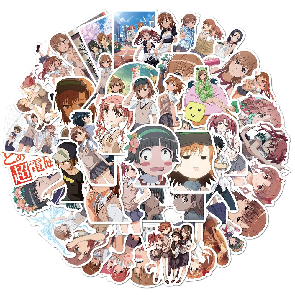 

50pcs/lot Anime A Certain Scientific Railgun Stickers Car Laptop Skateboard Backpack Suitcase Guitar Waterproof Decoration