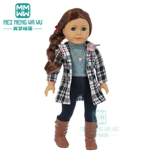 Подходит 45 см, Одежда для кукол, аксессуары, модное пальто в клетку, юбка, джинсовые шорты, подарок для девочки