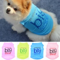 big sister dog vest printed cotton jersey springsummer dog shirt pet clothes for dogs cats puppy dog clothes