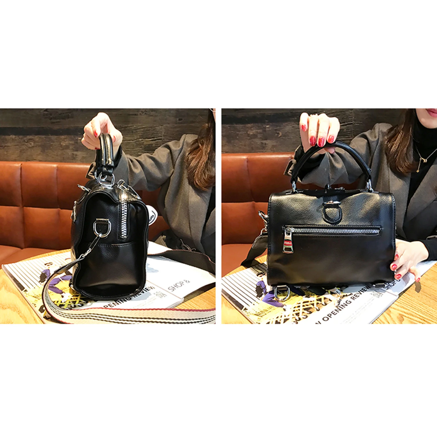 Preço Moda Rebite Travesseiro Bolsa All-match Feminina Bolsas Casuais De Couro Macio De Banda Larga Ombro Saco Do Mensageiro Multi-purpose Mochila