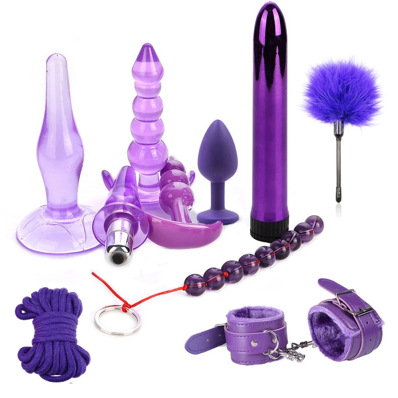 Секс наручники перо тиклер веревка силиконовая Анальная пробка Набор для БДСМ