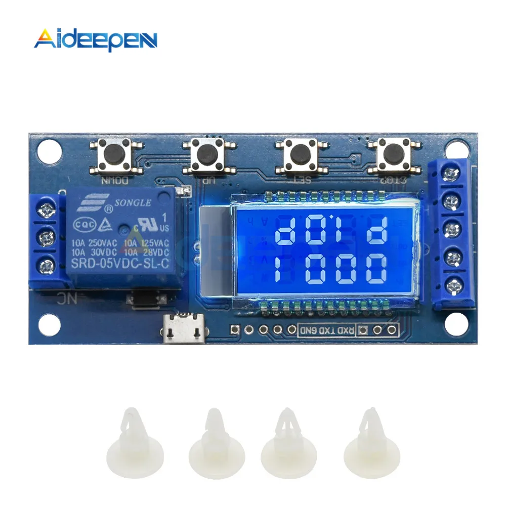 

DC 5-30V Digital Time Delay Relay Dual LED Display Timer Control Switch Adjustable Timing Relay Time Delay Switch with Micro USB
