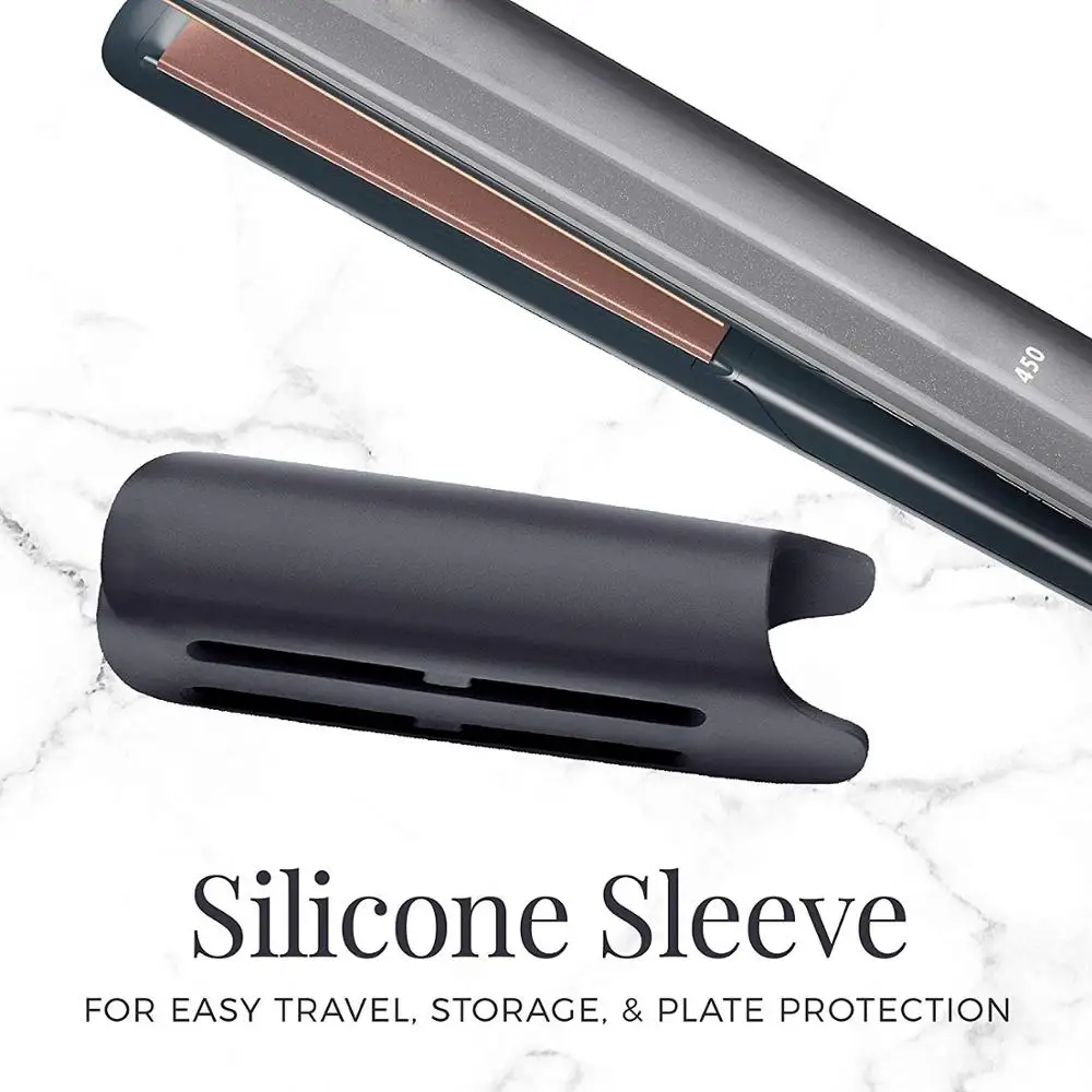 

Professional Hair Straightener Titanium Flat Iron with Digital LCD Display Dual Voltage Instant Fast Warm-up Heat Curling Iron