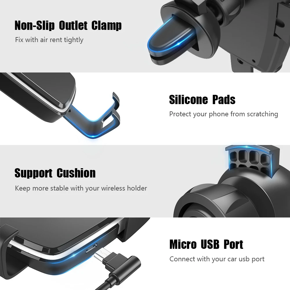 Беспроводное Автомобильное зарядное устройство CASEIER для iPhone 8 X XS MAX XR