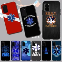 penghuwan ems medical rescue black tpu soft phone case cover for samsung s20 plus ultra s6 s7 edge s8 s9 plus s10 5g