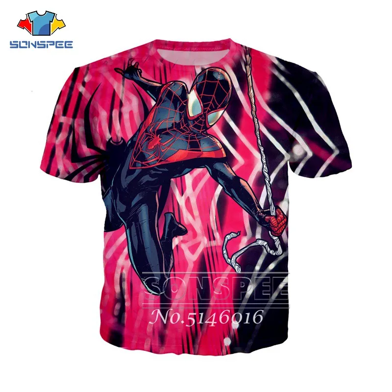 SONSPEE Человек паук Веном Супермен Зимний Солдат Marvel 3D принт футболка летние