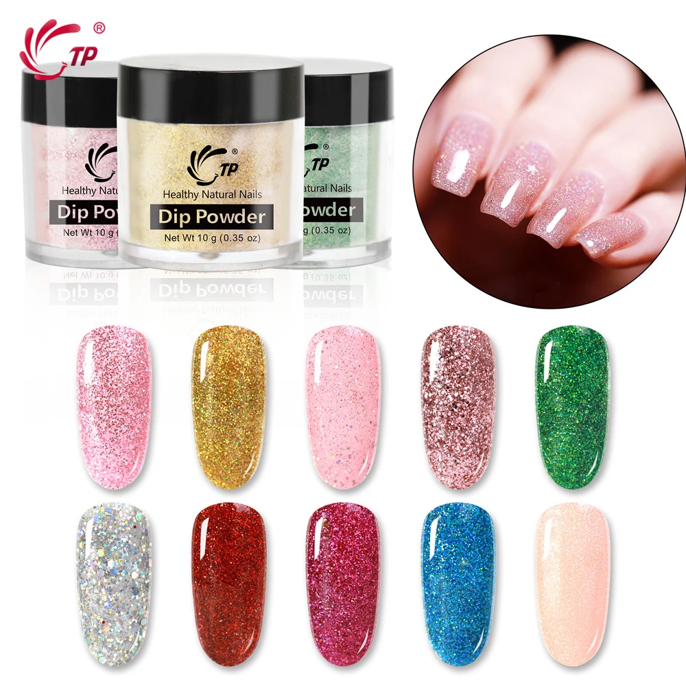 Набор пудры для ногтей TP 10 мл флуоресцентная неоновая пудра с блеском