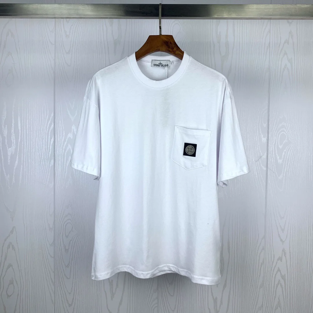 

Stone Island Spring and Summer New Pocket Thorn Embroidery Round Neck Short Sleeve Men and Women Couple T-shirt Tee