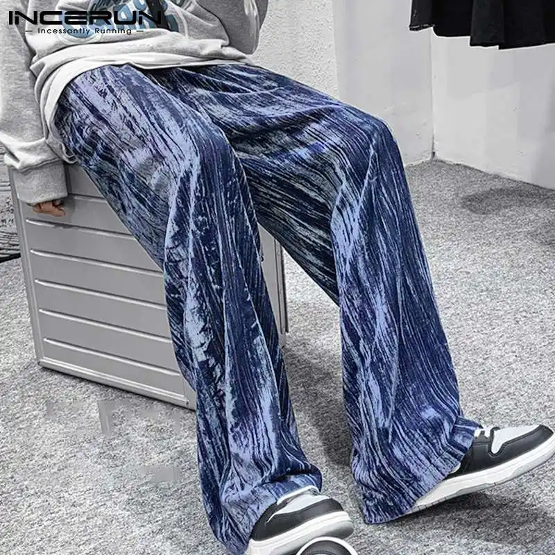 

Мужские велюровые брюки с широкими штанинами и эластичным поясом