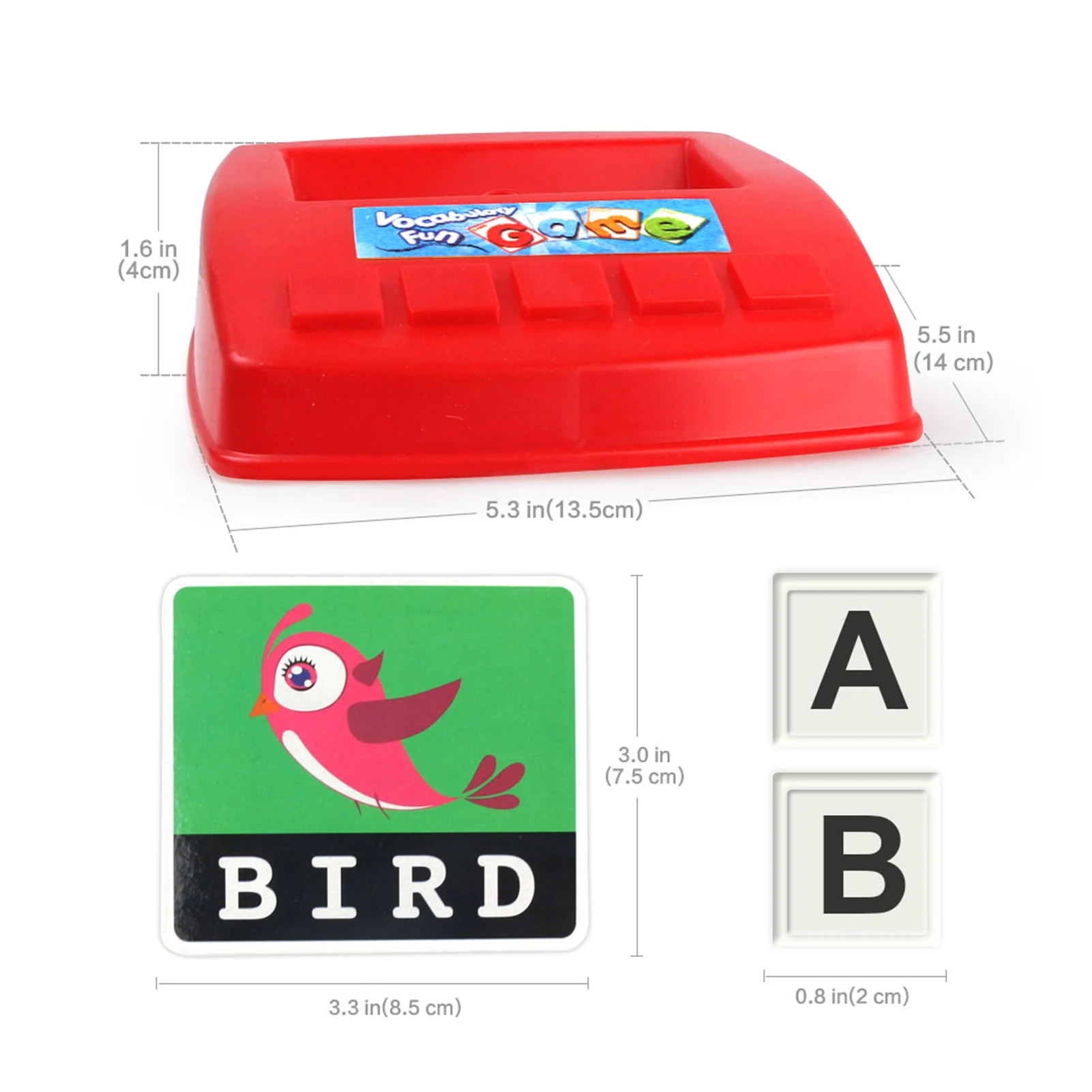 

Matching Letter Game Alphabet Word Spelling and Recognition with 26pcs Capital Letter Blocks 30pcs Word Cards