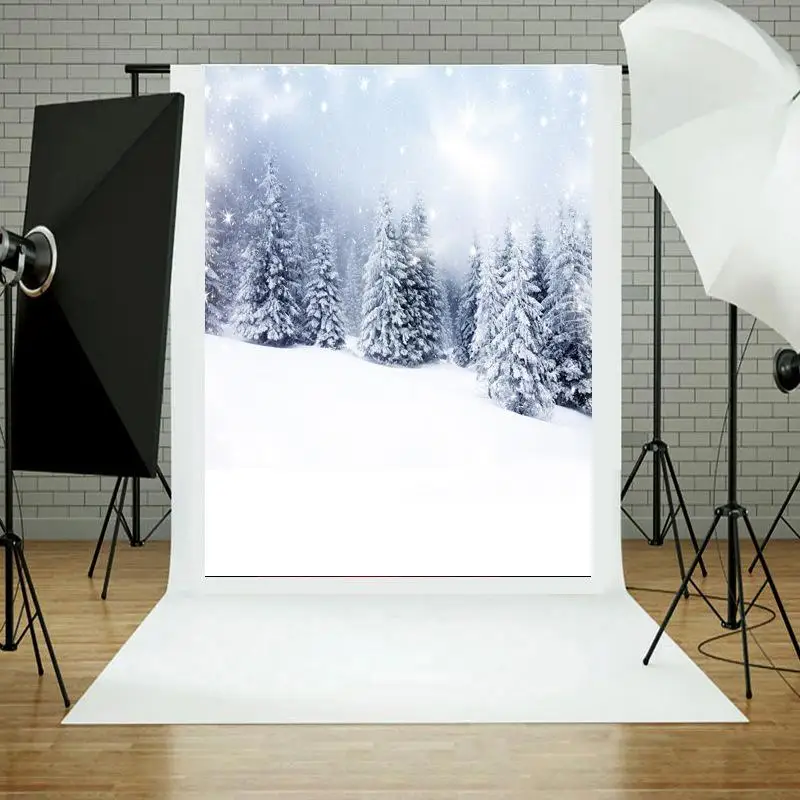 Фон для фотосъемки с изображением неба облаков солнечных деревьев снега фоны