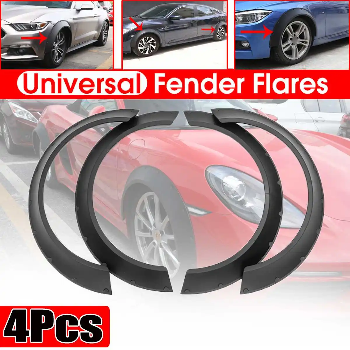 Универсальный автомобильный удлинитель для крыльев 4 шт. гибкие широкие колесные