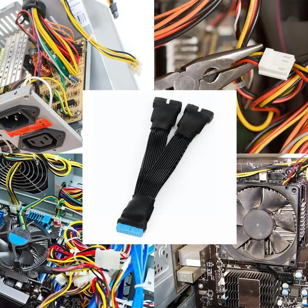 

USB 3.0 19-pin to 20-pin Mainboard Power Extension Cables Drag 1 Cable 2 Motherboard