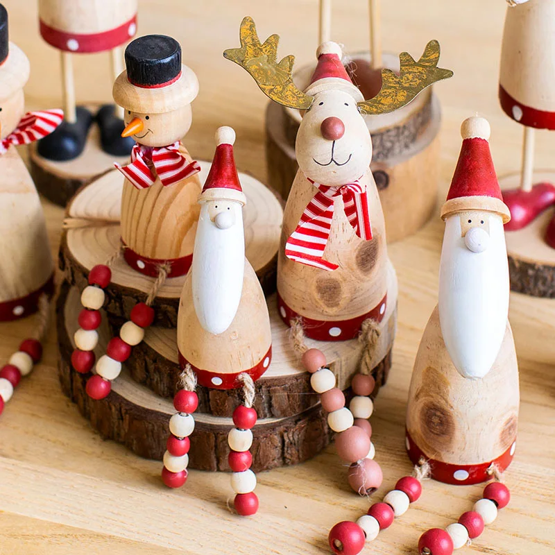 Скандинавские рождественские украшения скульптура в виде бревен Санта Клауса