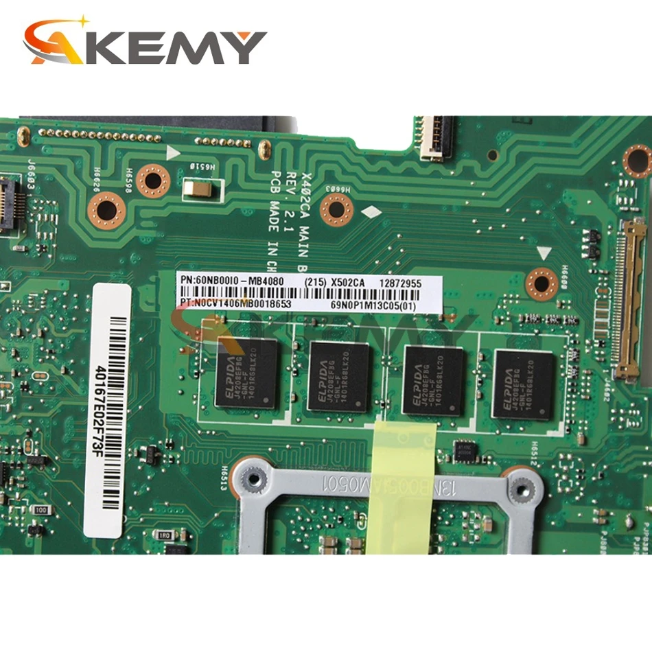 Материнская плата AKEMY X402CA X502CA с процессором I3 I5 I7 4 Гб ОЗУ материнская для ноутбука