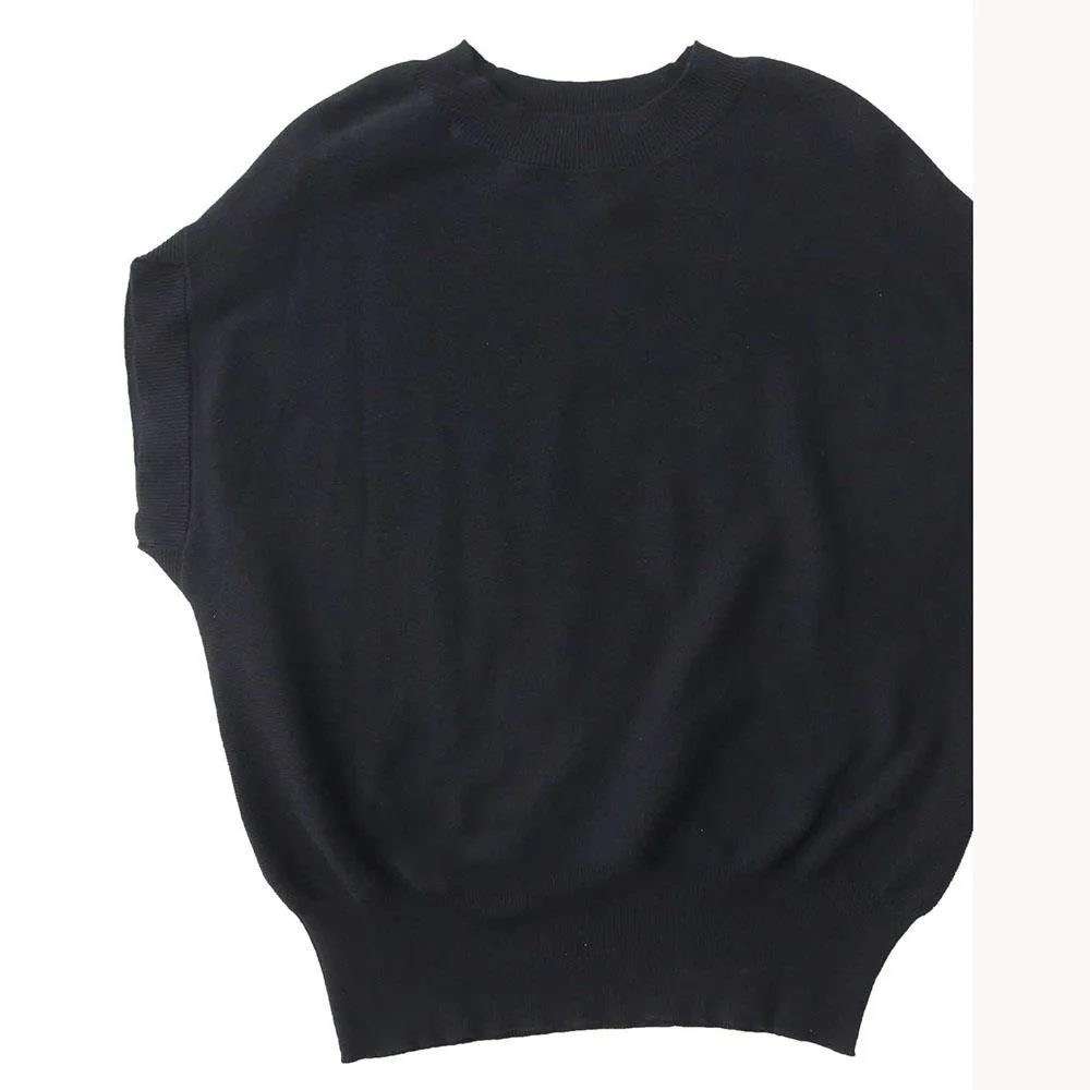 

SuperAen 2021 Summer New Solid Simple Batwing Sleeve Knitted Sweater O Neck Women's Top