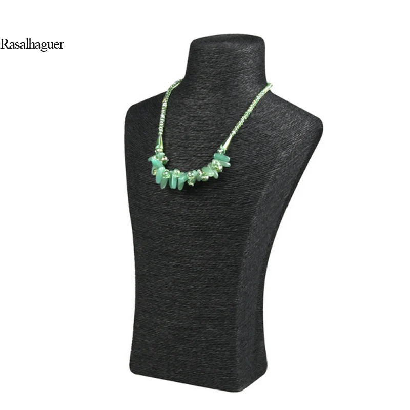 Fashion S/M/L Hemp Rope PVC Jewelry Pendants Woman Rope Mannequin Necklaces Bust Stand Bust Jewelry Display Stand Shelf Holder