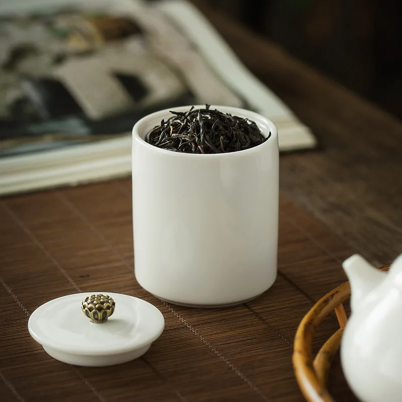Керамическая маленькая чайная банка DeHua белая фарфоровая жестяная коробка