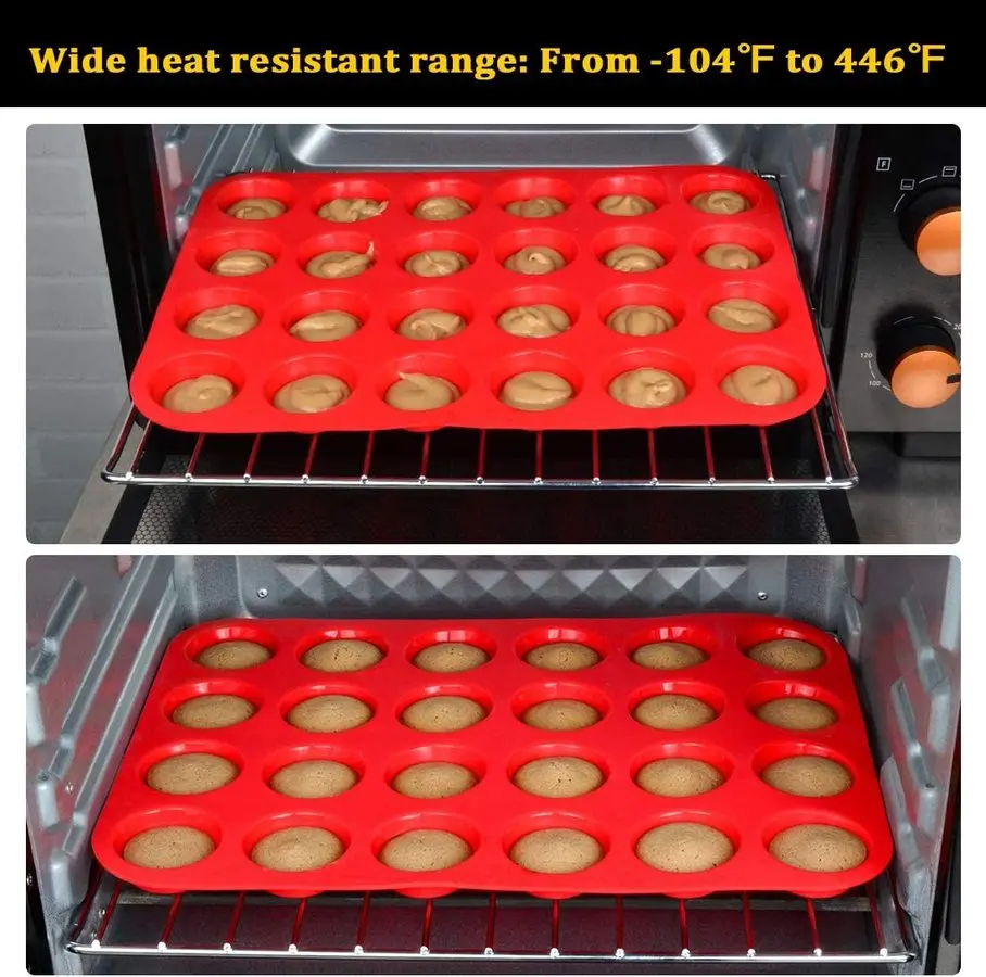 24 Мини-Сковорода для кексов силиконовая форма торта инструменты подложки формы