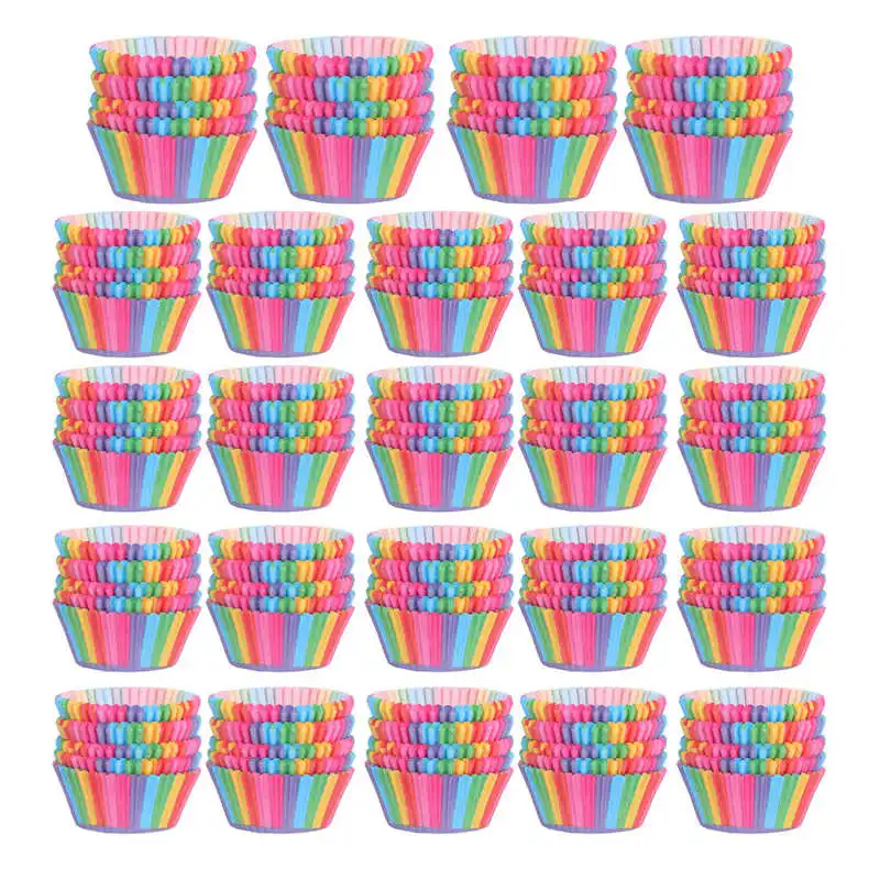 

120Pcs Mini Cupcake Liners Heat Resistance Household Round Bright Color Muffin Wrappers