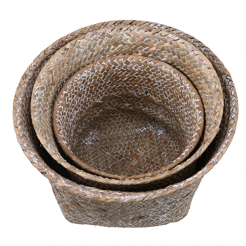 

Корзины для хранения из натурального бамбука, домашняя декоративная корзина, садовый цветочный горшок для растений, домашняя игрушка, орга...