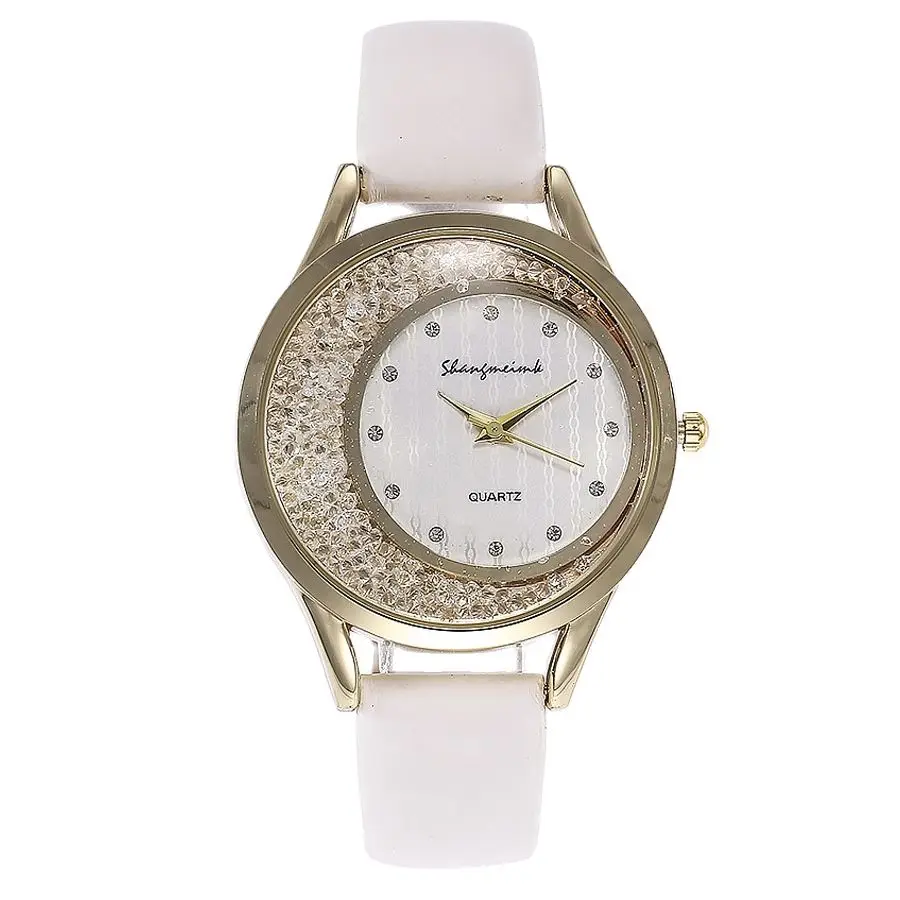 

New Fashion Watch Fashion Print Belt Personality Quicksand Rhinestone Creative Watch Simple Ladies Watch