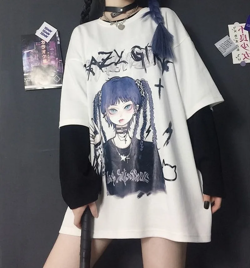 

2021 Summer New Harajuku Shirt Hip Hop Short Sleeve T-shirt for Women