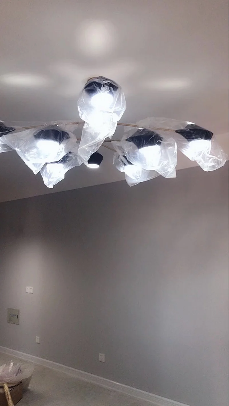 Led Chandelie post Современная Гостиная Скандинавская личность креативный черный/белый/золотой ресторан спальня Искусство дизайнер chandelie