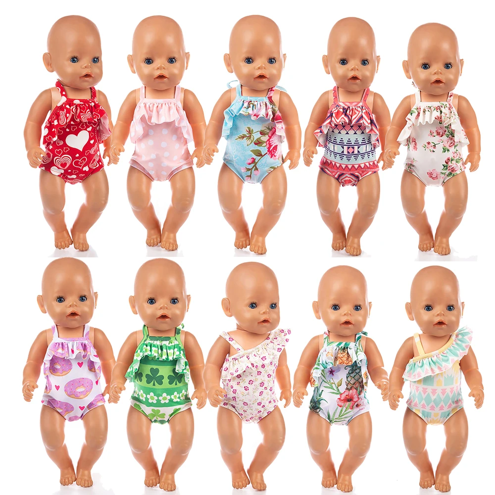 

Baby Doll Summer Clothes for 43cm Born Baby Doll Swim Clothes 18 Inch Doll Clothes Bikini Doll accessories for girls DIY Toys